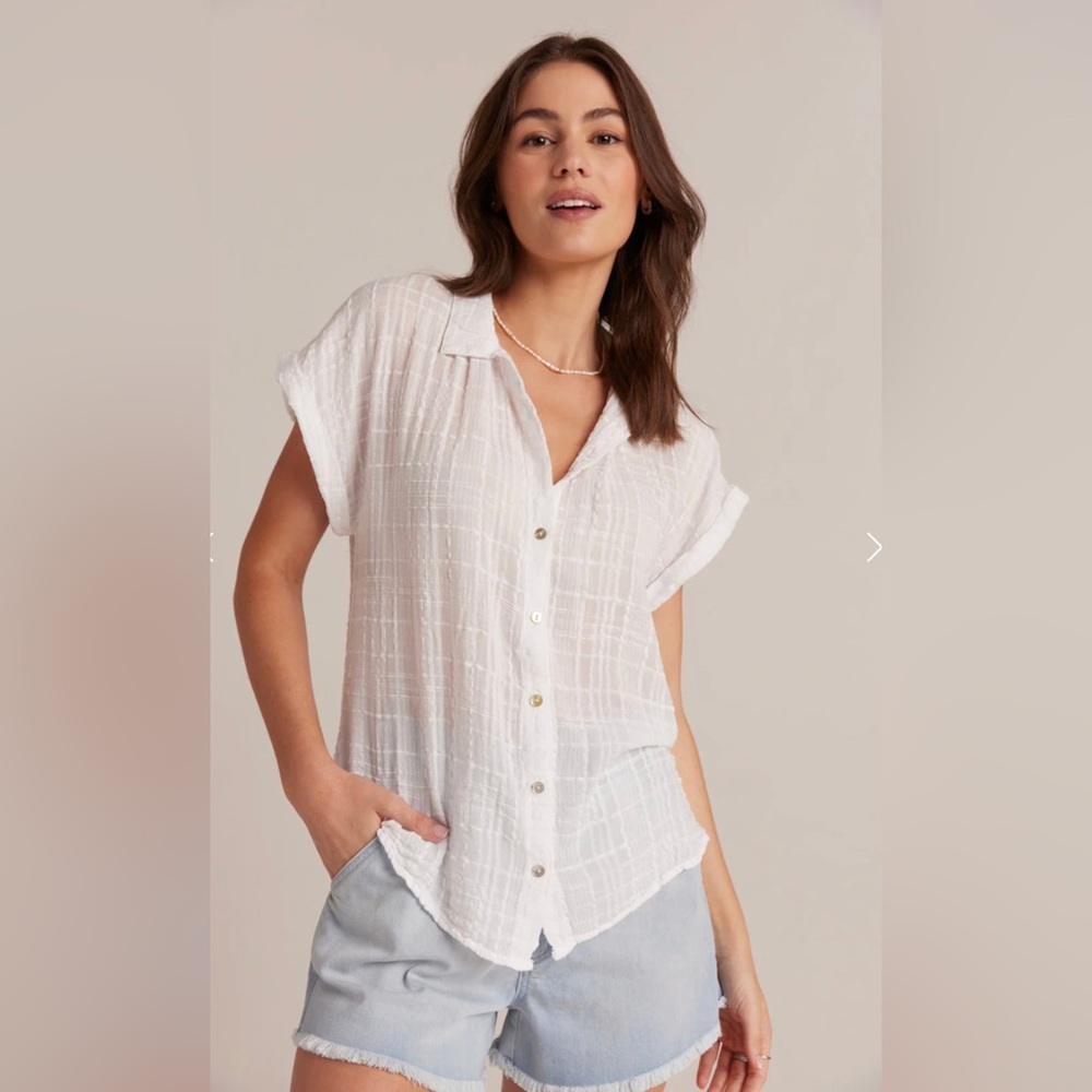 Bella Dahl CAP SLEEVE BUTTON DOWN